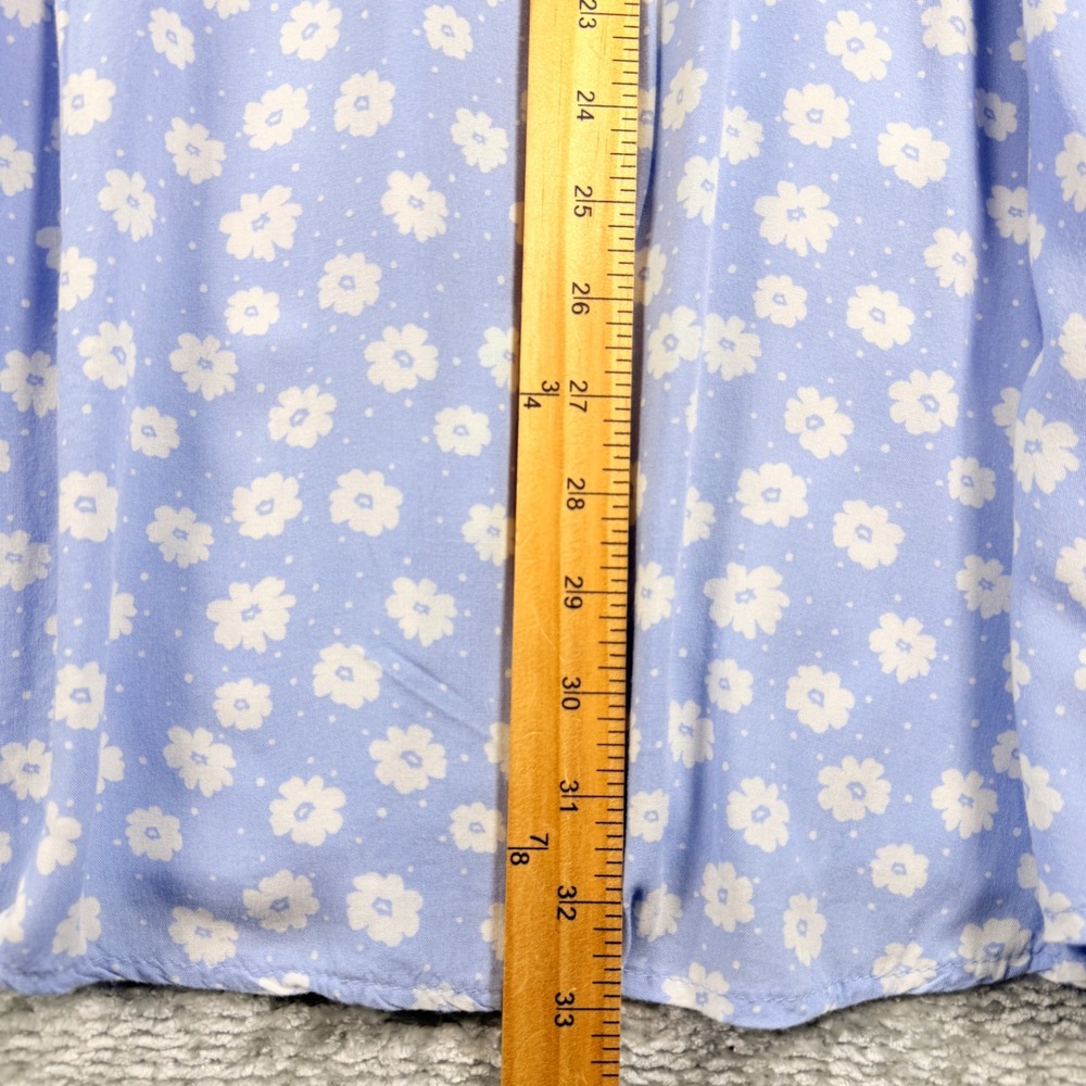 Forever 21 Dress Babydoll Floral Daisy Tie Strap M Blue Summer Mini - Picture 3 of 6